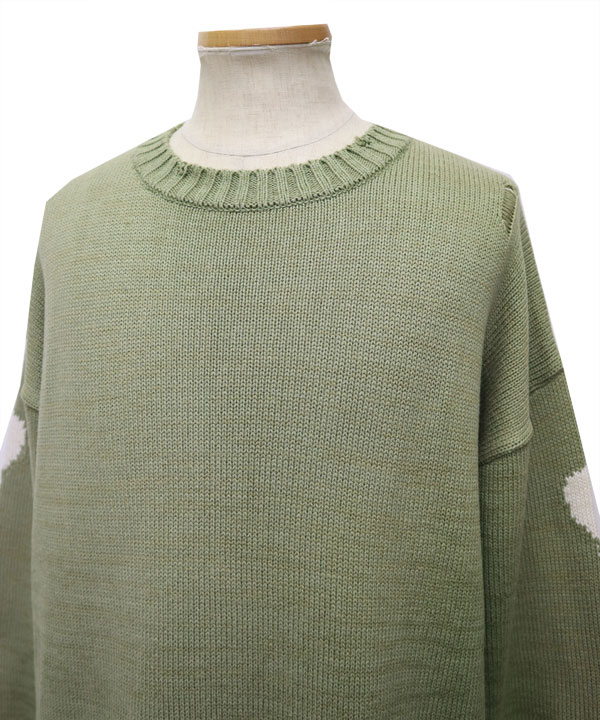 5G 綿ニットBONEクルーセーター(レッド， size3) キャピタル